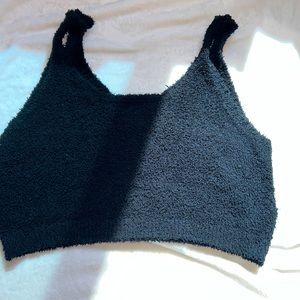 black fluffy sleeping top, size M